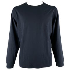 THEORY Size XXL Navy Viscose Blend Crew-Neck Pullover