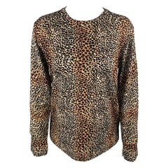 EQUIPMENT Size XS Black & Tan Cheetah Print Wool Pullover