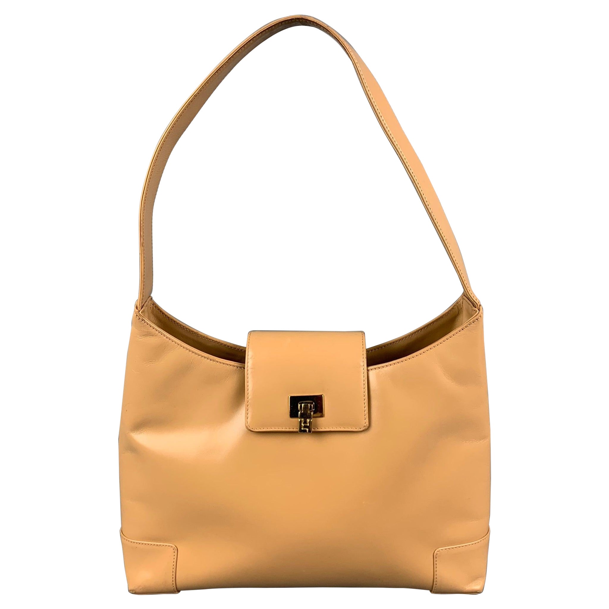 LAMBERTSON TRUEX Beige Leather Shoulder Bag Handbag For Sale