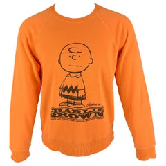 MARC JACOBS x PEANUTS Size XS Orange Black Graphic Cotton Crew-Neck Sweatshirt