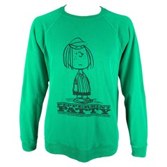 MARC JACOBS Size XL Green Black Graphic Cotton Crew-Neck Sweatshirt