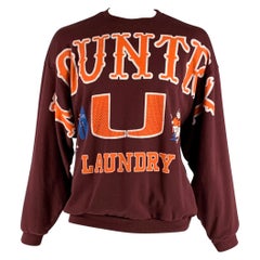 KAPITAL Size XXL Brown Multi-Color Graphic Cotton Oversized Sweatshirt