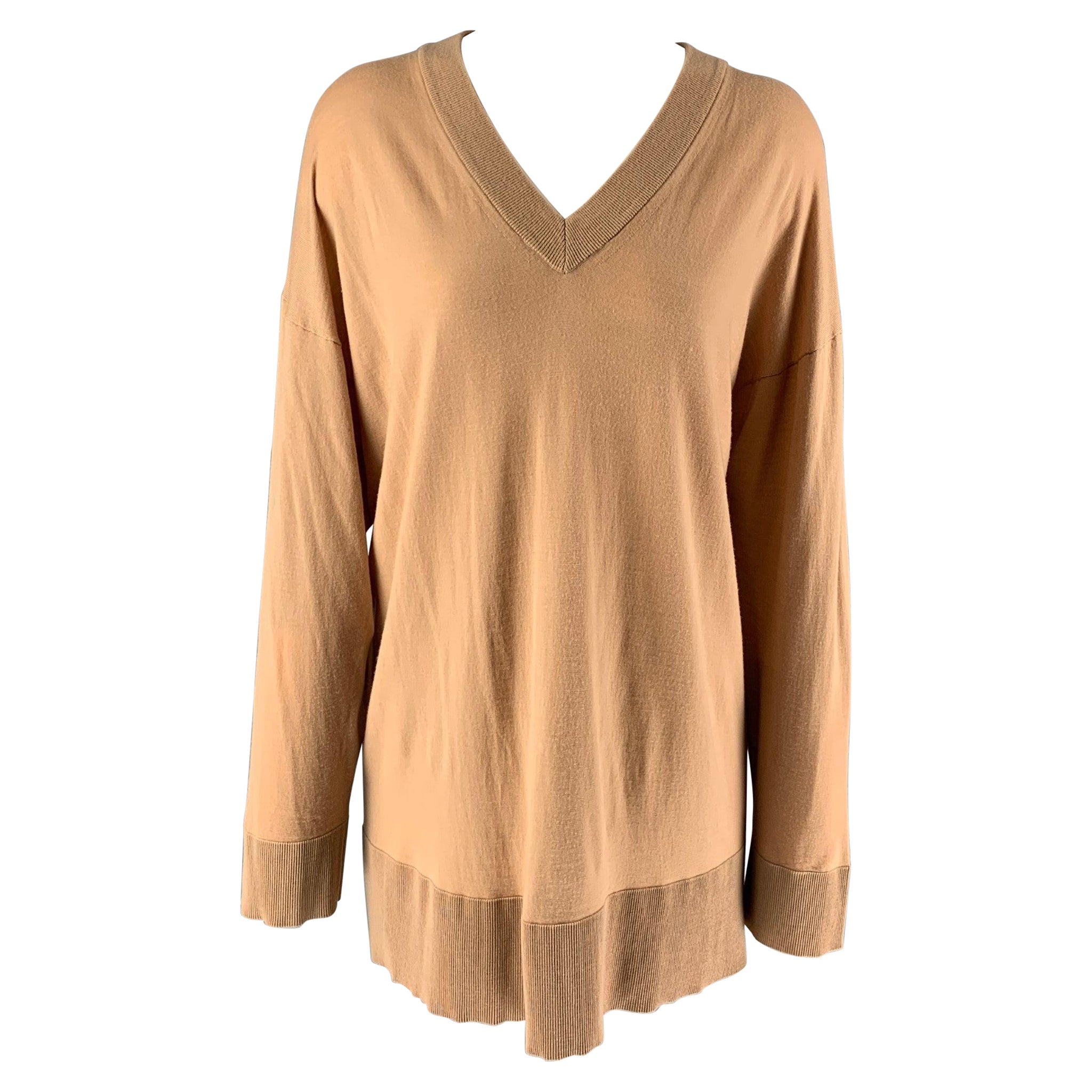 THE ROW Size XS Camel Wool Oversized Pullover For Sale