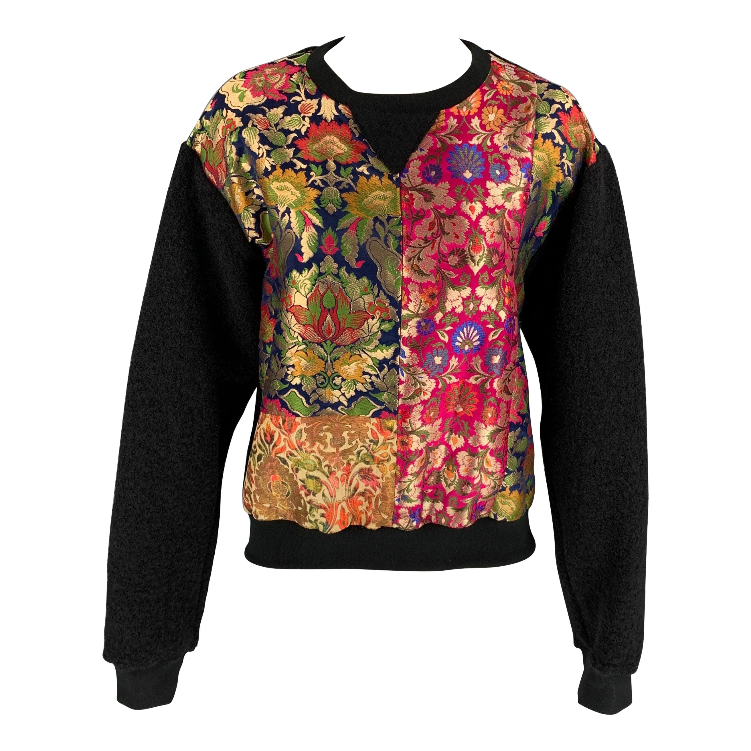 PRABAL GURUNG Size XS Multi-Color Patchwork Wool / Cotton Pullover For Sale