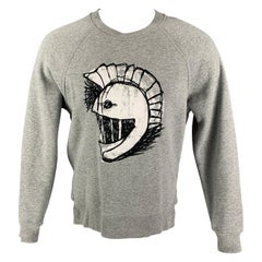 BURBERRY Frühjahr 2017 Größe S Grau Graphic Baumwolle / Polyester Crew-Neck Sweatshirt mit Grafikmuster