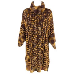 M MISSONI Size M Gold & Purple Knitted Wool Blend Oversized Turtleneck Sweater