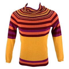 BURBERRY PRORSUM Frühjahr 2012 Größe S Mehrfarbiger gestreifter Pullover aus Wolle/Acryl mit Streifen