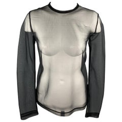 JUNYA WATANABE Größe M Schwarzes Mesh-Pullover mit Crew-Neck aus Polyester