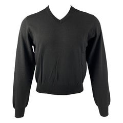 DOLCE & GABBANA Size S Black Knitted Wool V-Neck Pullover