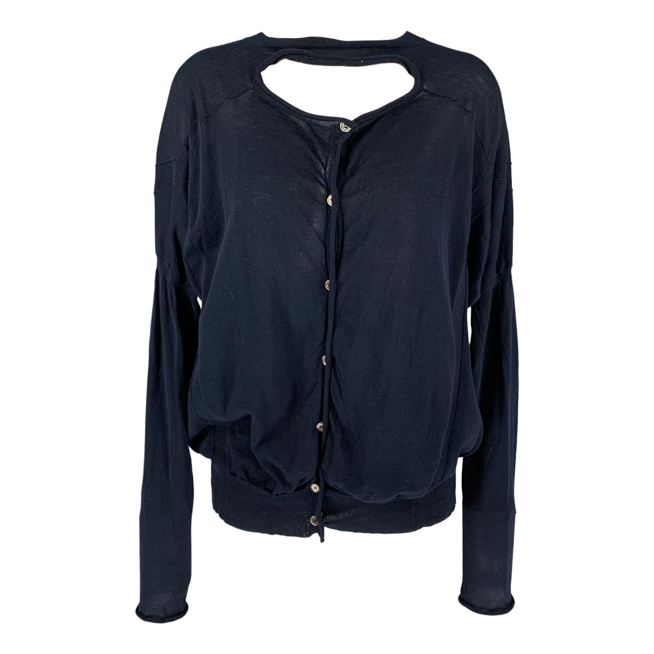 MARNI Size 4 Navy Cotton Dolman Sleeve Pullover For Sale