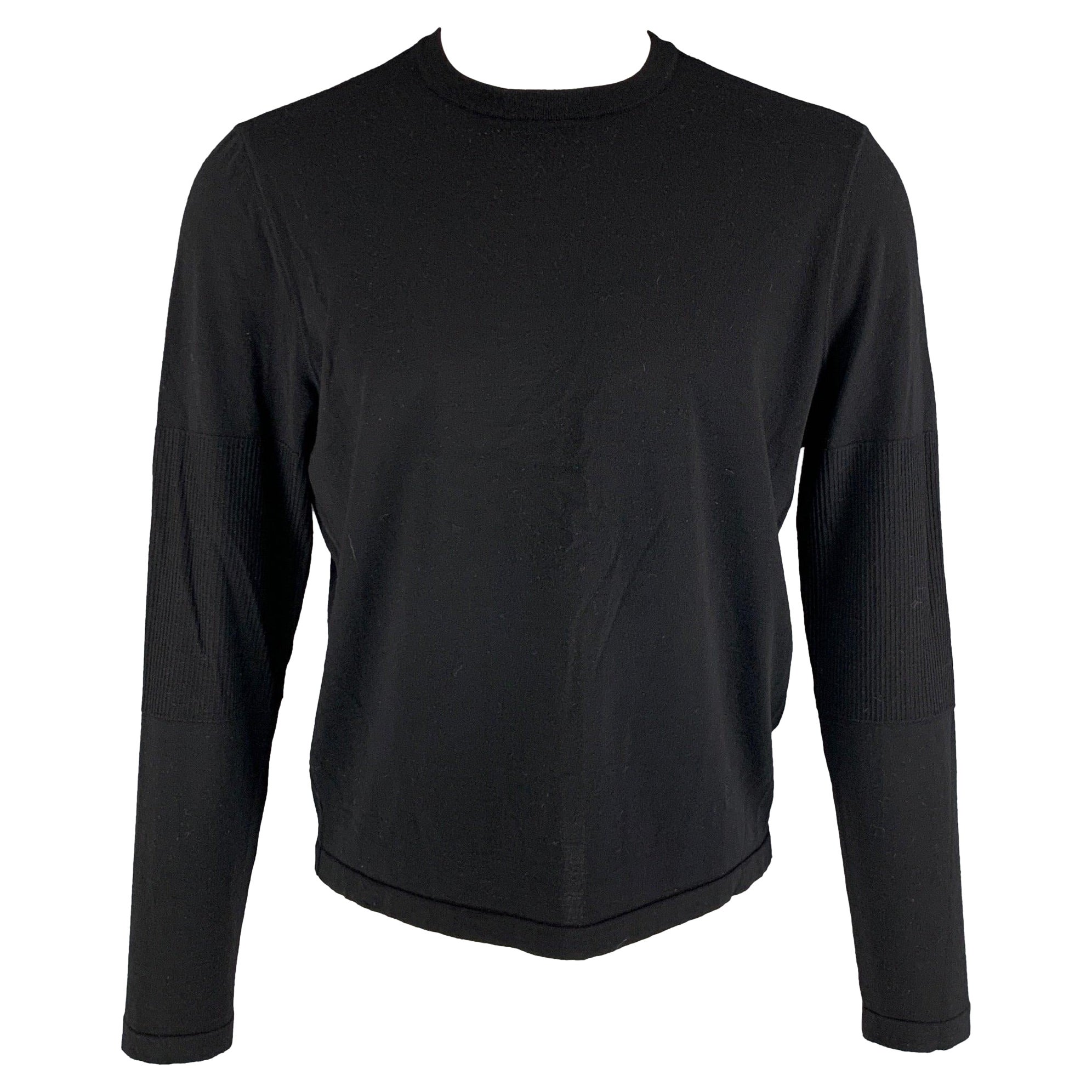 LOUIS VUITTON Size M Black Knitted Crew-Neck Pullover For Sale