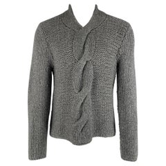 ANN DEMEULEMEESTER Size M Grey Virgin Wool  Cashmere Chunky Knit Sweater