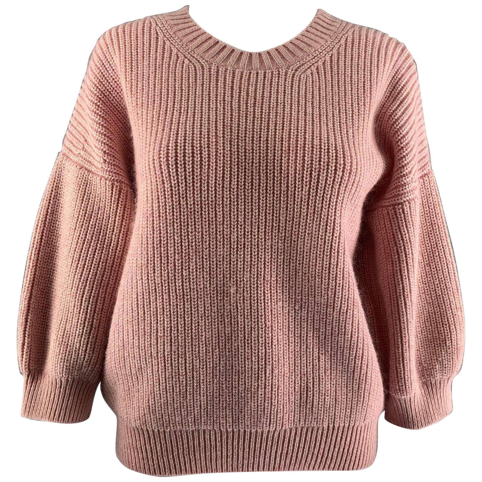 3.1 PHILLIP LIM Size M Pink Wool  Polyester Crew-Neck Sweater For Sale
