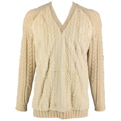 BURBERRY PRORSUM Fall Winter 2011 Size XL Knit Wool/Cashmere V-Neck Sweater