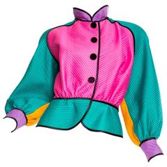 Vintage Quilted Colour-Blocked Jacket from Stanley Korshak