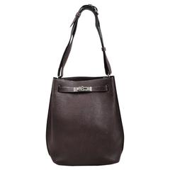 Hermes Chocolate Brown Togo Leather "So Kelly 22" Shoulder Bag