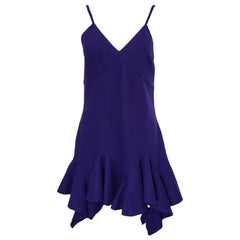 Givenchy Ruffle Wool Purple Mini Dress sz M