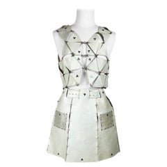 A Couture Leather skirt and top set by Paco Rabanne - Paris 1967