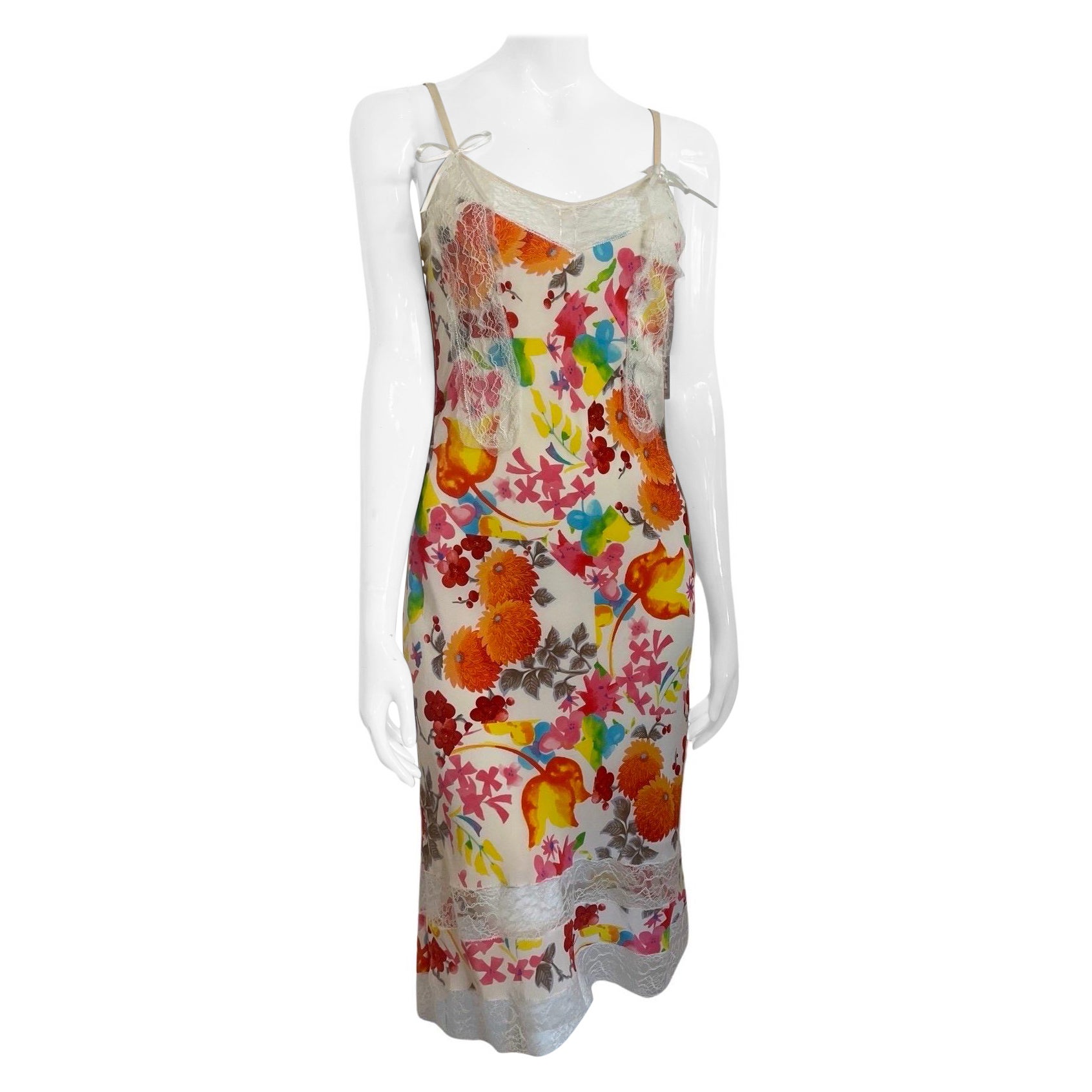 2000s Christian Dior by John Galliano Floral Dress For Sale