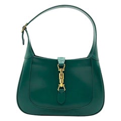 Gucci Jackie 1961 Green Leather Bag Size Small with Adjustable Strap