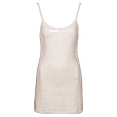 Retro Chanel by Karl Lagerfeld White Iridescent Sequin Mini Dress, ss 2005