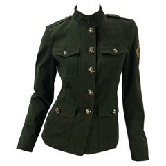 Emilio Pucci Militärische grüne Jacke Blazer Größe 40