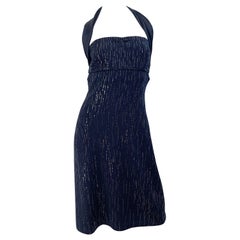 NWT St Johns Evening Size 6 Y2K Black Sequin Knit Vintage 2000s Halter Dress