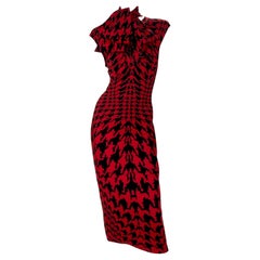 Vintage F/W 2009 Iconic Alexander Mcqueen houndstooth print knit dress 