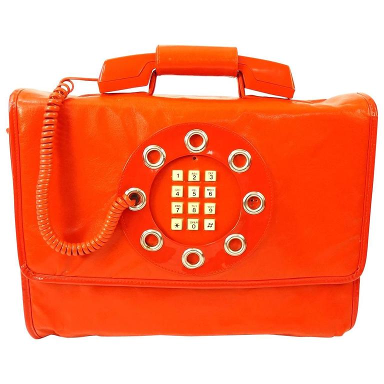 1970s Dallas Handbags&#39; ”Phone” Directory Red Leather Purse NWT at 1stdibs