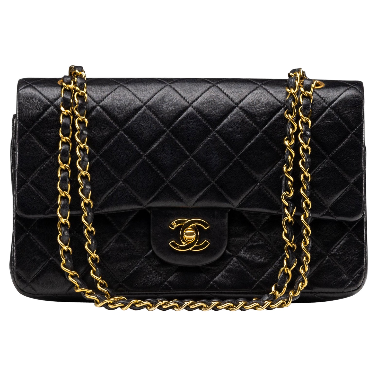 Chanel Classic Medium Lambskin Black 24k gold-plated hardware