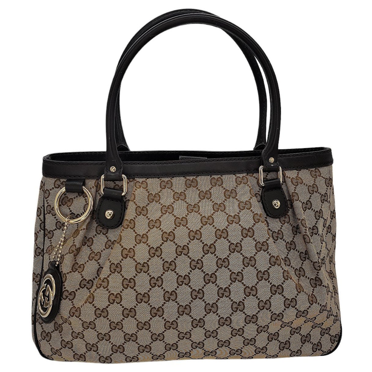 Gucci Brown GG Canvas Medium Sukey Tote Bag For Sale