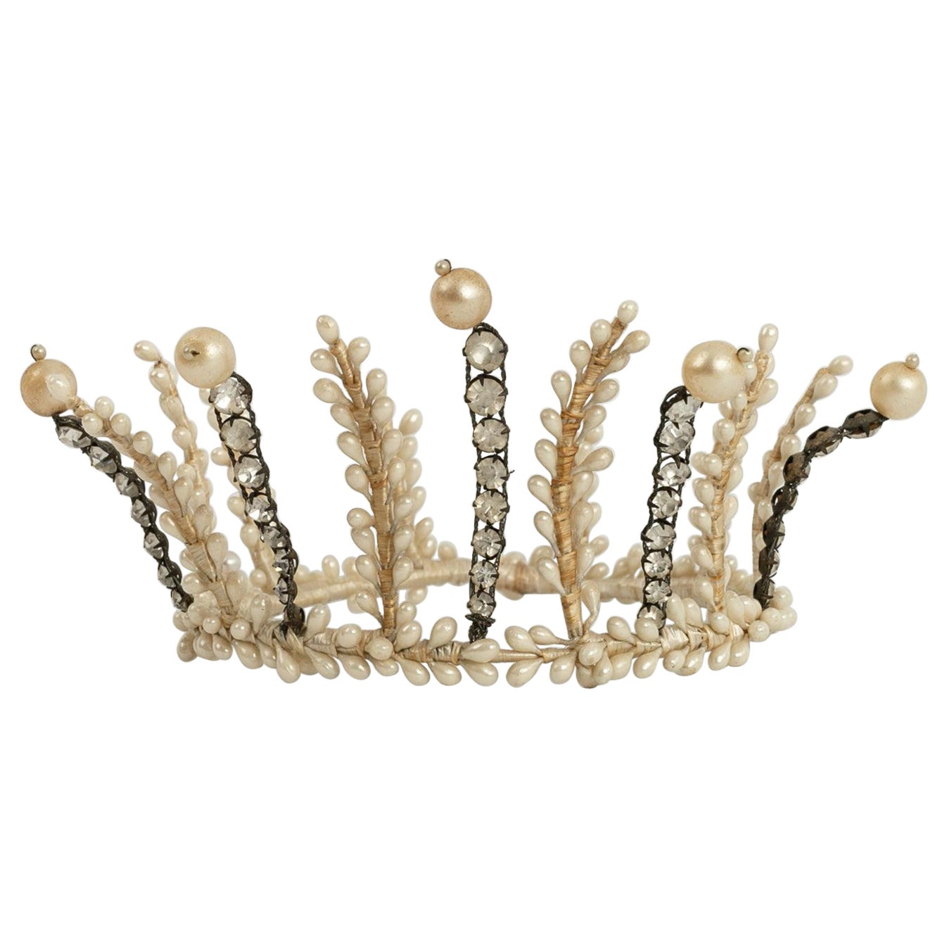 Antique Bead Crown, 1910s For Sale