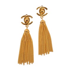 Chanel Golden Metal Turnlock Earrings, 1996
