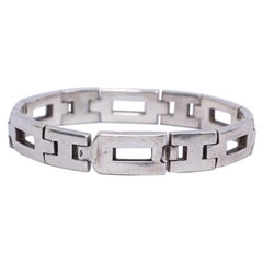 Retro Hermès Articulated Bracelet in Sterling Silver