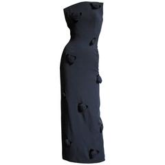 1960's Estevez Gown Covered With Black Roses 2
