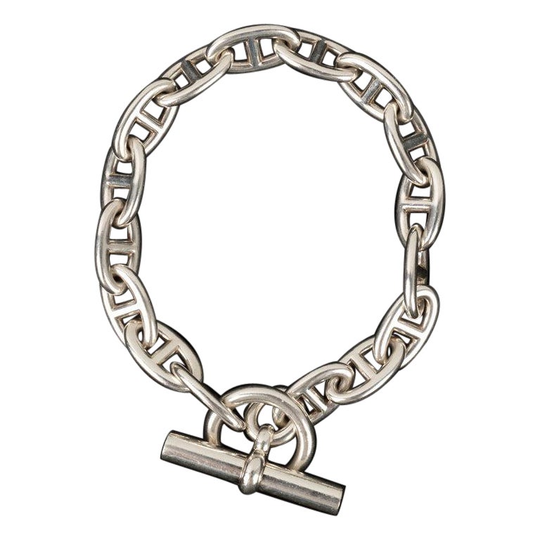 Hermès Silber Anker Kette Armband im Angebot