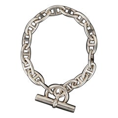 Retro Hermès Silver Anchor Chain Bracelet