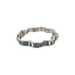 Retro Christian Dior Bracelet with Blue Rhinestones