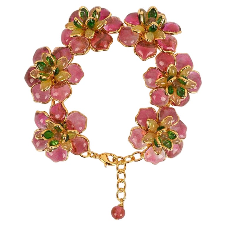Augustine "Flower" Bracelet in Shades of Pink For Sale