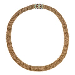 Dior Goldene lange Metallkette Halskette, 1969