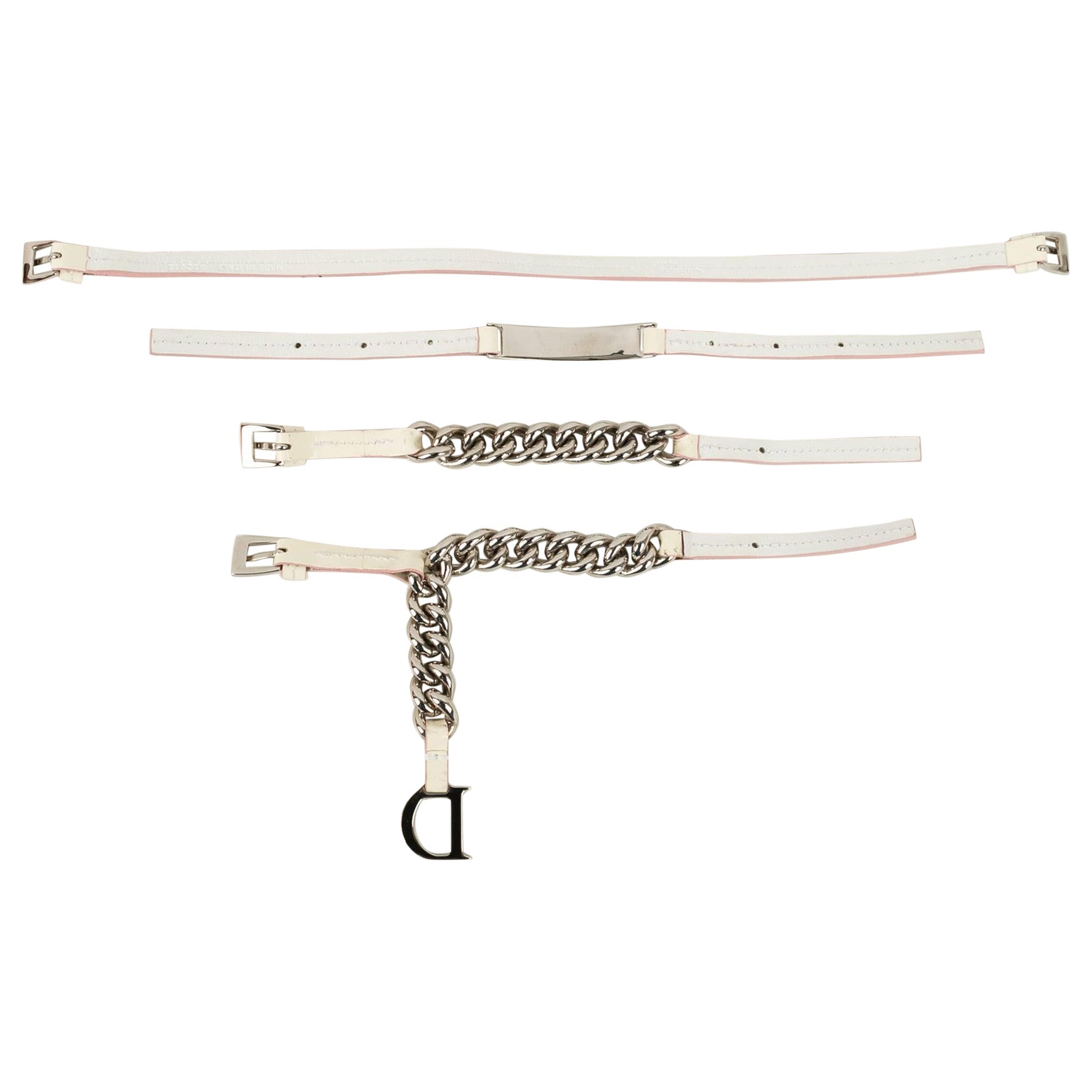 Christian Dior Silver-plated Metal Adjustable Belt For Sale
