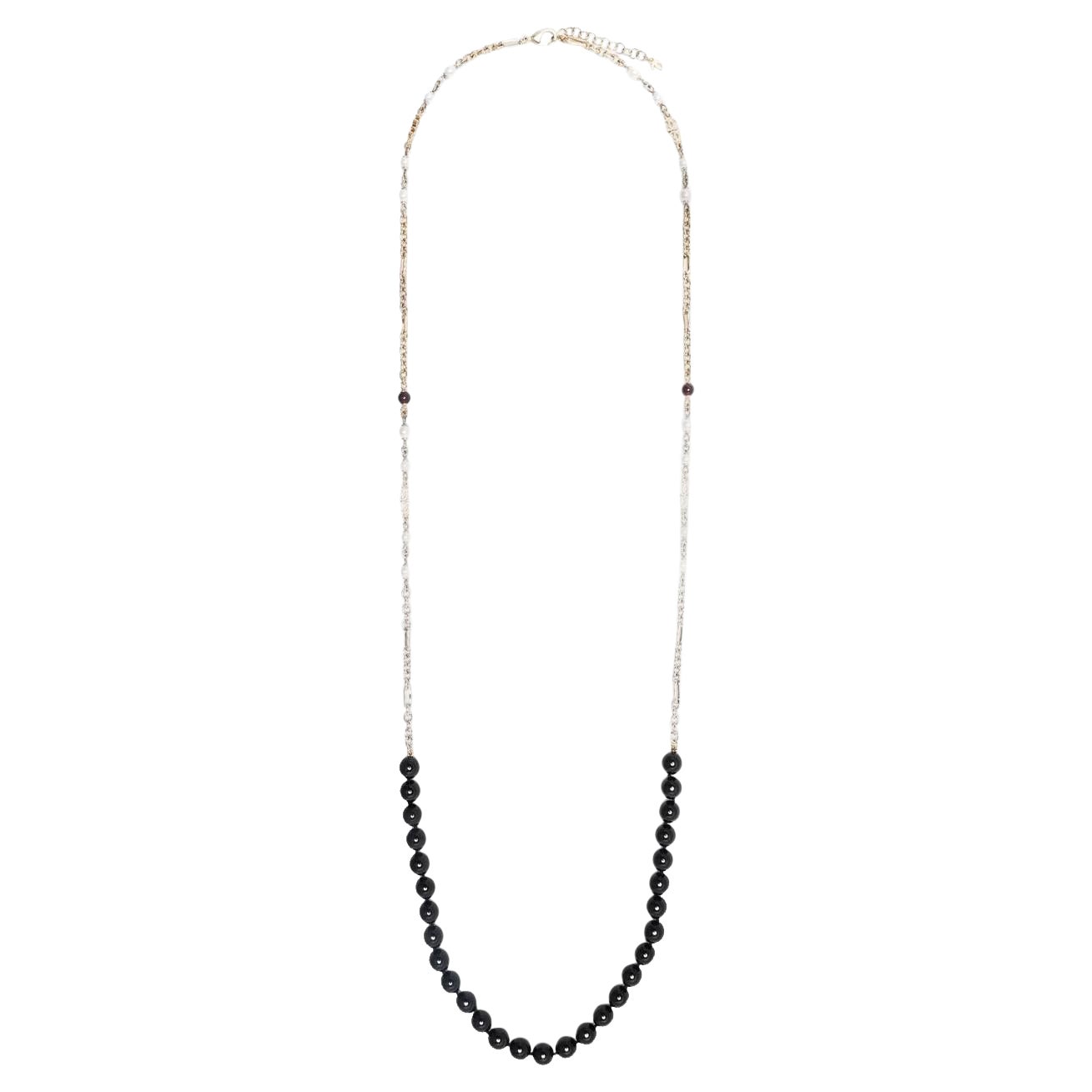 2021 Chanel Black Bead-Embellished Long Necklace For Sale