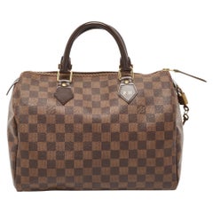 Used Louis Vuitton Damier Ebene Canvas Speedy 30 Bag