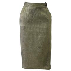 Vintage Early Gianni Versace Brocade Gold Lurex Skirt