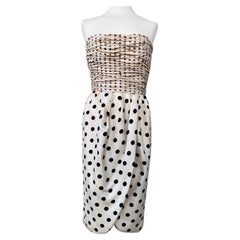 Used Valentino Couture blue pois white dress