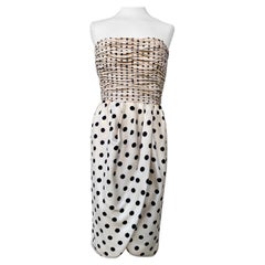 Valentino Couture blue pois white dress