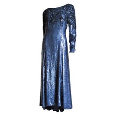 Vintage Louis Feraud Beaded Silk Gown 1990s