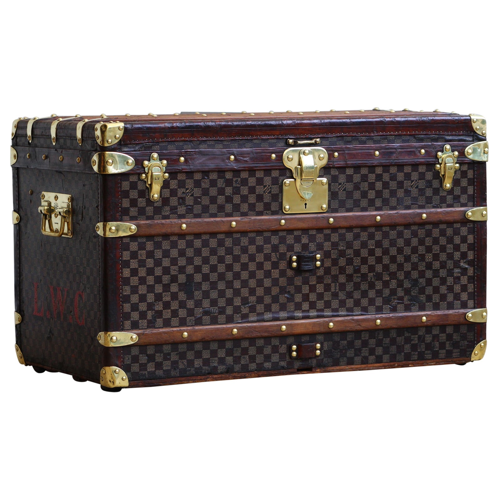 1880s Louis Vuitton Damier Canvas Courier Trunk 