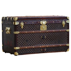 Antique 1880s Louis Vuitton Damier Canvas Courier Trunk