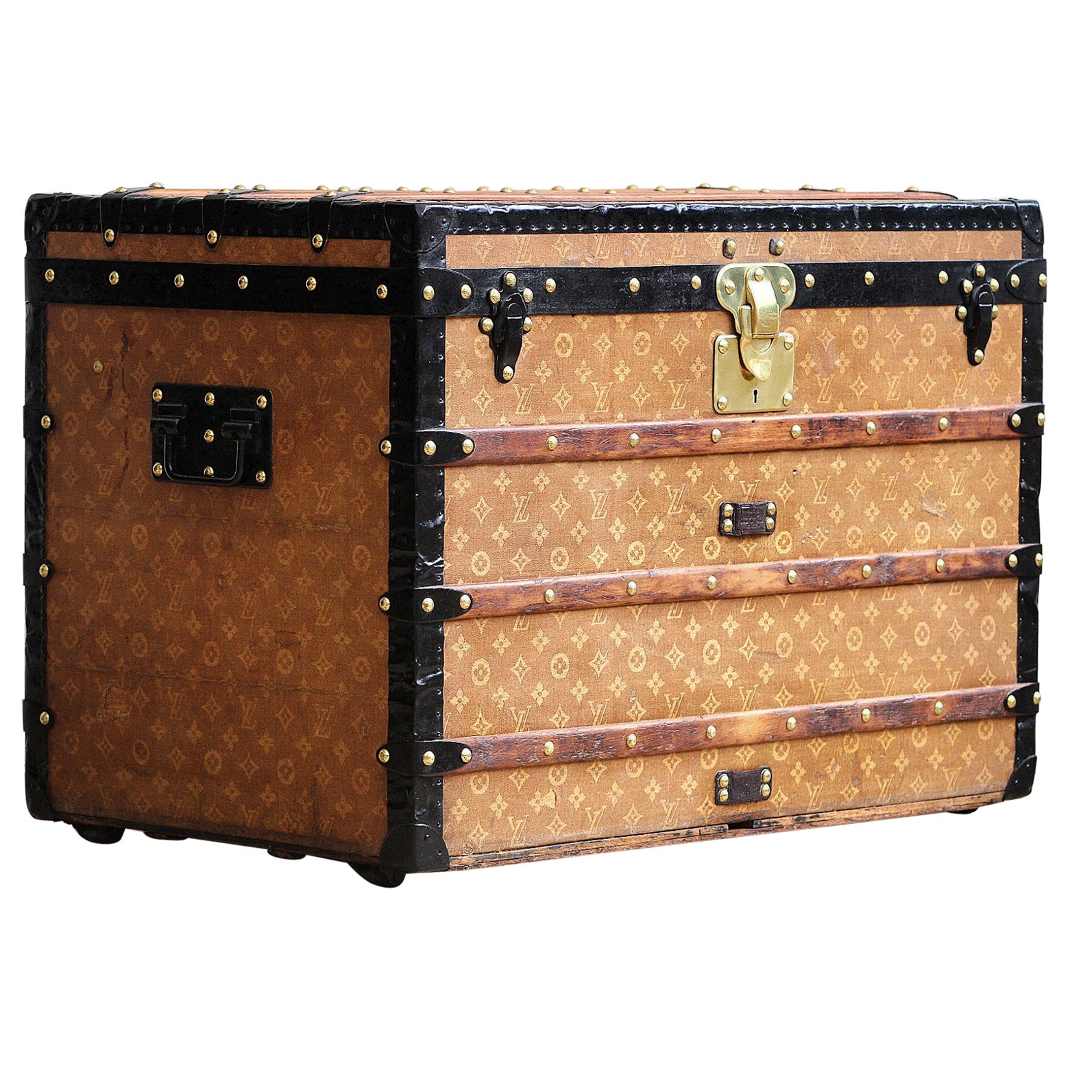 1890s Louis Vuitton Courier Trunk in Monogram Woven Canvas For Sale